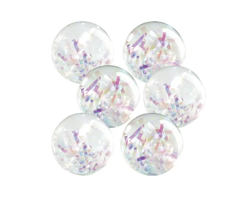 Regnbueball Diamant 10 cm | 6 stk. 6 glitrende baller 