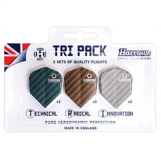 Harrows Dart Flights Carbon 9 st. Carbonflights