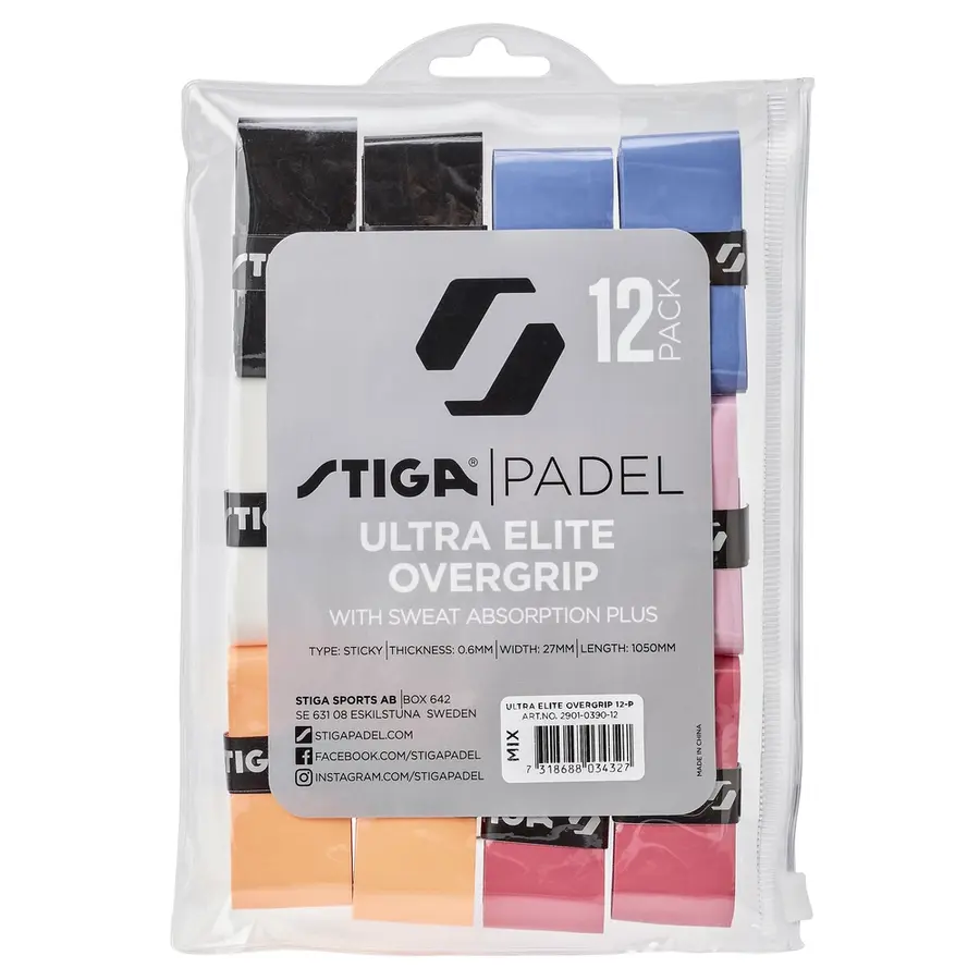 Stiga Padel Grip Tape Mix 12 pk For bedre grep på din padel rackert 