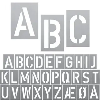 Schabloner i aluminium  Norska alfabetet F&#246;r m&#228;rkning inomhus och utomhus