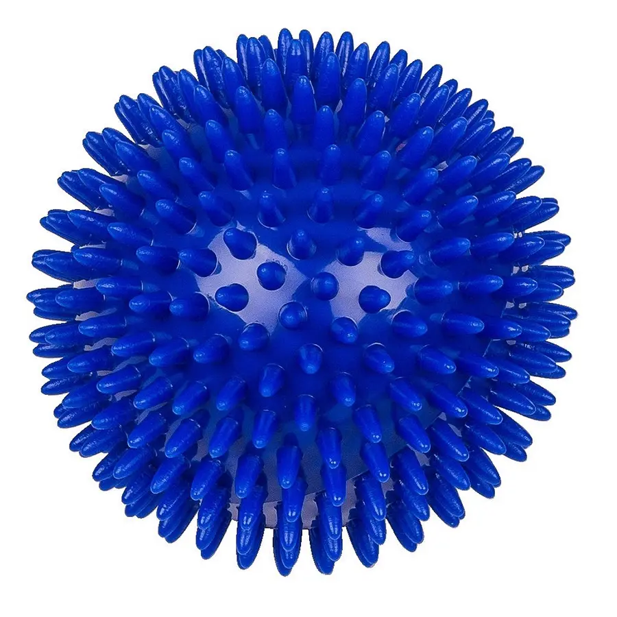 Massageboll med mjuka piggar 10 cm Taggboll för massage | Hälsporre | Blå 