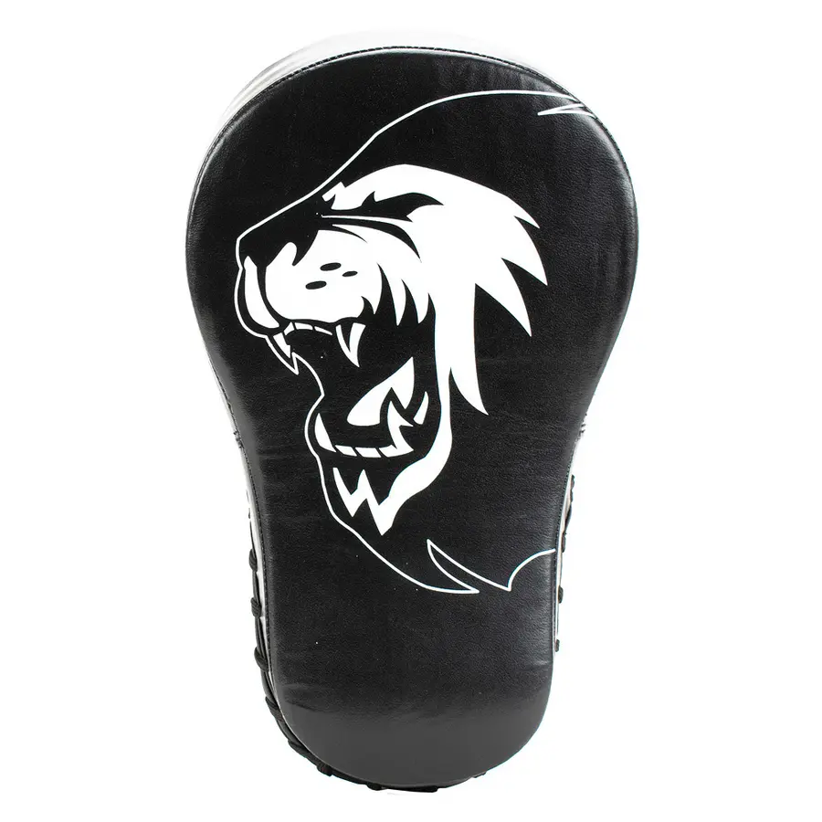 Super Pro boxing pads “Long Curved” 34 x 21 x 6 cm | 700 gram | Svar/ vit 