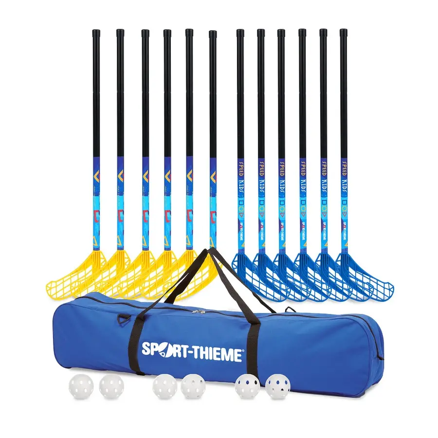 Innebandysett Speed Kids 80 cm 12 innebandykøller | 6 baller | 1 bag 