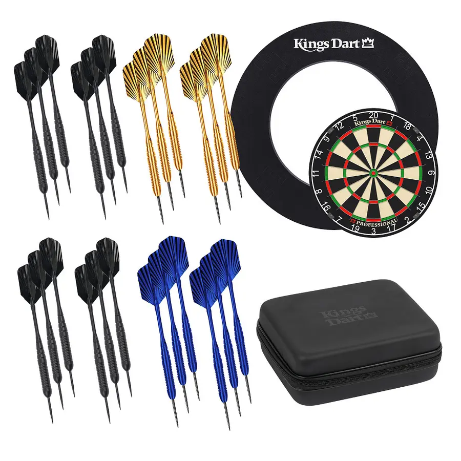 Dartset Kings Dart Professional Darttavla | Surround | 24 pilar | Väska 