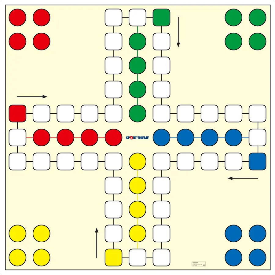 Fia med knuff 149 x 149 cm Stort Fiaspel med pjäser och tärning 