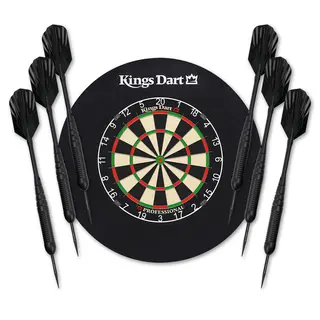 Darttavla Kings Dart First 2.0 Vita tal Dart | Surround Skydsring | 6 pilar