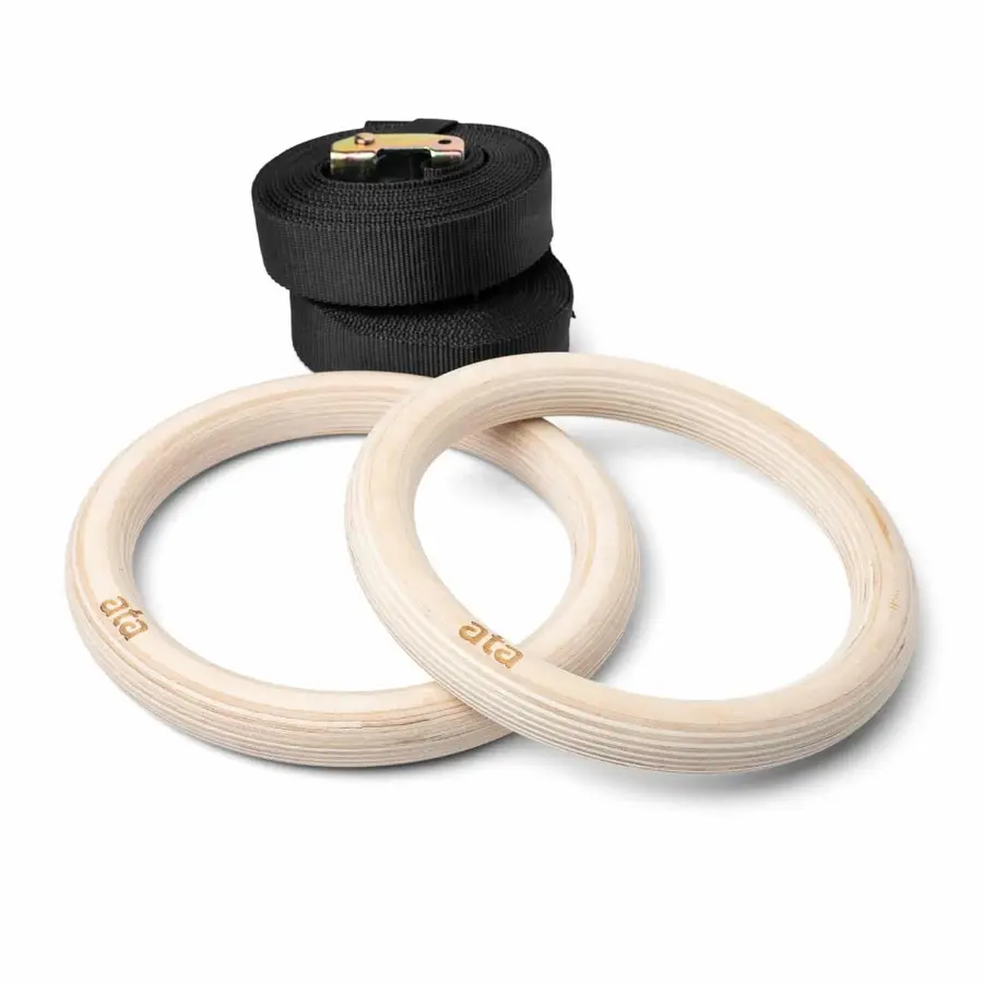 Romerska ringar | Gymringar ata 32 mm Crossfit ringar Wooden Gym Rings 