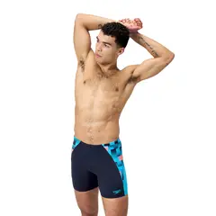 Splice Mid Jammer Badebukse 34 Speedo | Marine/Bl&#229; | Endurance+ MAX