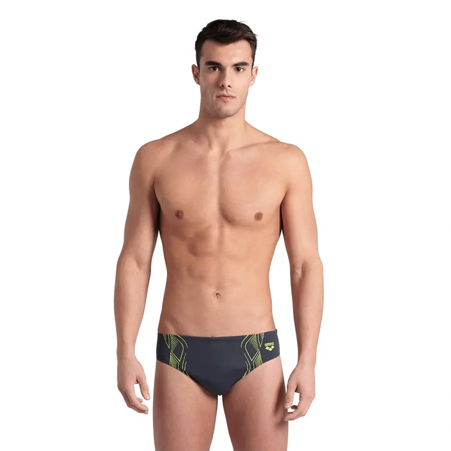 Reflecting Swim Briefs Badbyxa 34 Arena | Grå/Gul | MaxLife ECO 