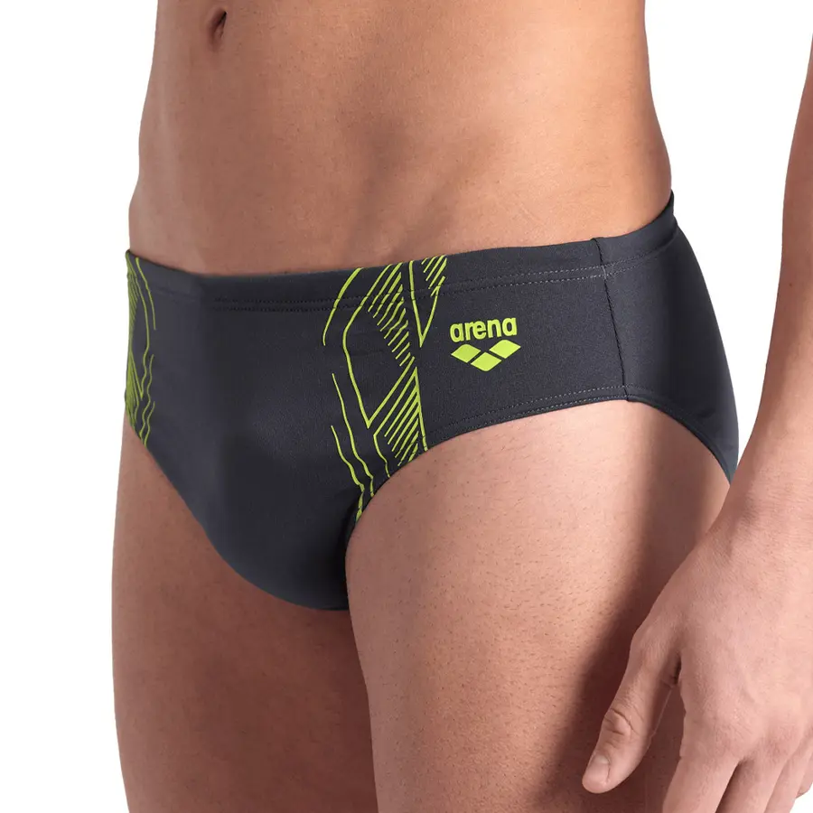 Reflecting Swim Briefs Badbyxa 34 Arena | Grå/Gul | MaxLife ECO 