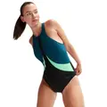 Colourblock Highneck Baddr&#228;kt Speedo | Svart/Gr&#246;n | ECO Endurance+ MAX