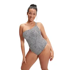 Asymmetric Printed Shaping Baddr&#228;kt 38 Speedo | Svart/vit | ECO BodyFit Rec