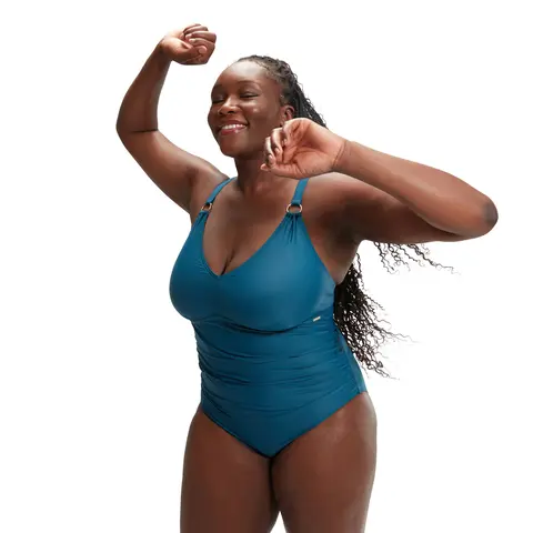 V Neck Shaping Plus Size Baddr&#228;kt Speedo | Dark Teal | ECO Endurance10