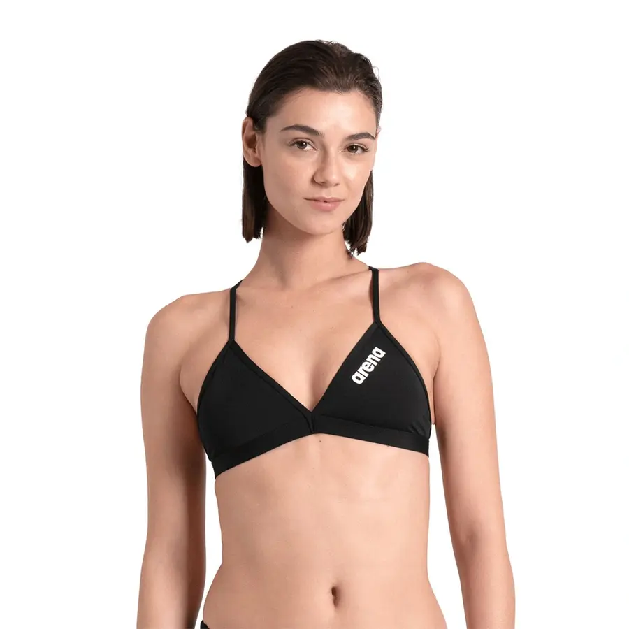 Solid Tie Back Bikini Topp 38 Arena | Svart | MaxLife ECO 