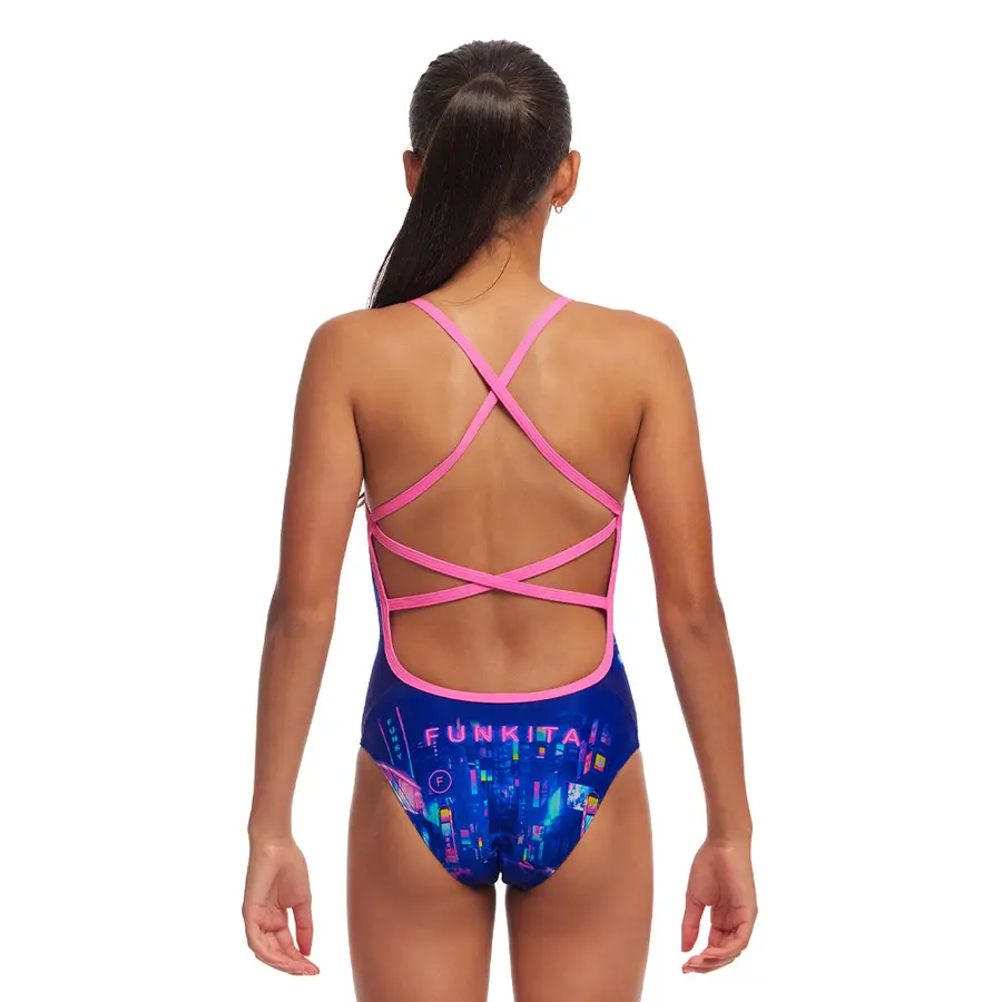 Cyber City Badedrakt jr 140cm Funkita | Strapped in One Piece 