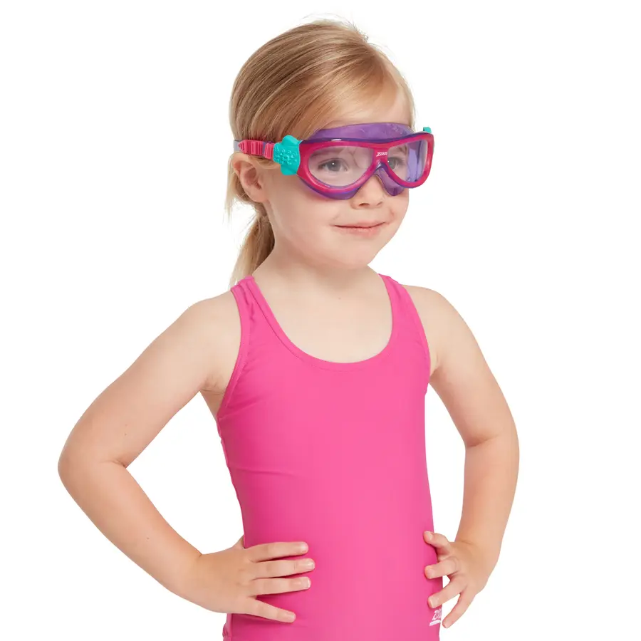 Phantom Kids Mask Svømmebrille barn Zoggs 2-6 år | Klar linse | Rosa/lilla 