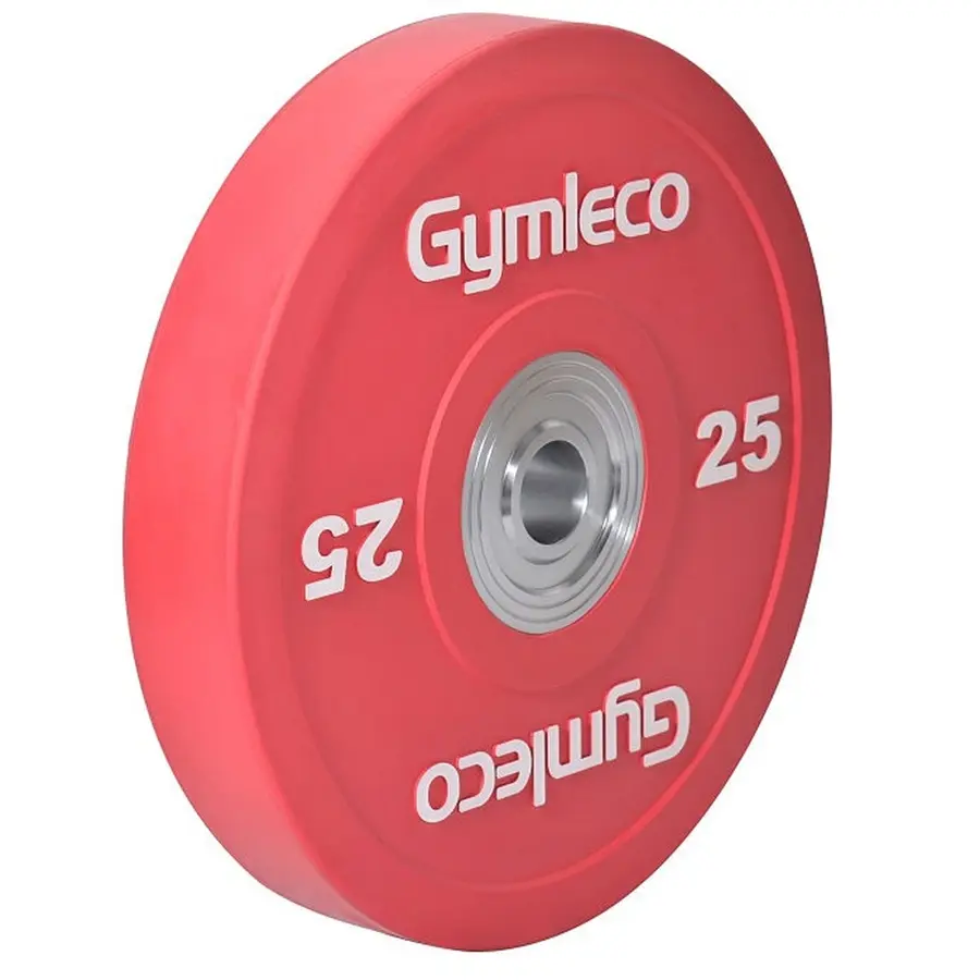 Vektskive Gymleco Bumper Plates 25 kg Hull: 50 mm | Rød 